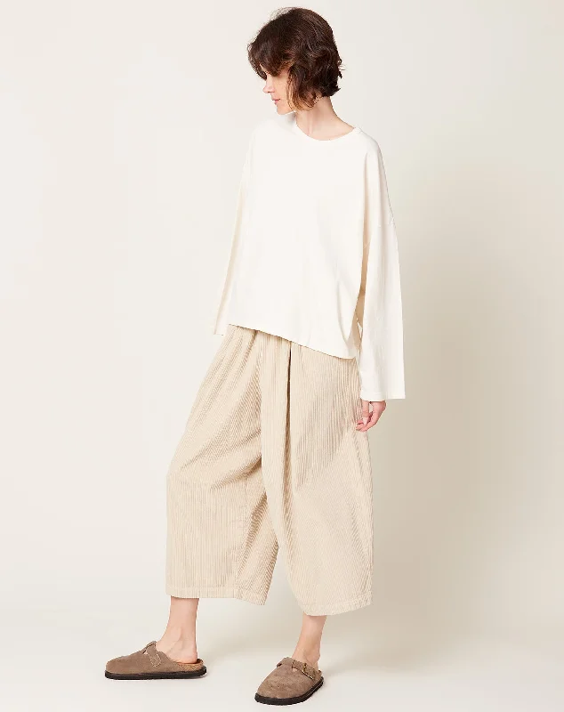 Corduroy Wide Pants in Ivory