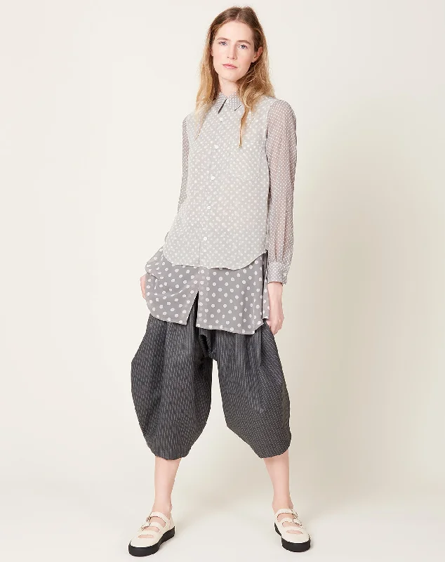 Pinstripe Balloon Pant in Grey