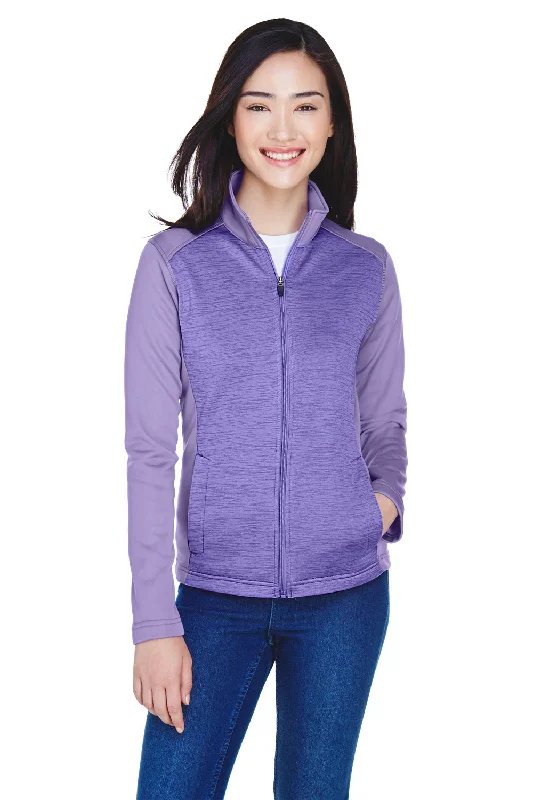 Devon & Jones Womens Newbury Fleece Full Zip Sweatshirt w/ Pockets - Grape Purple - Closeout