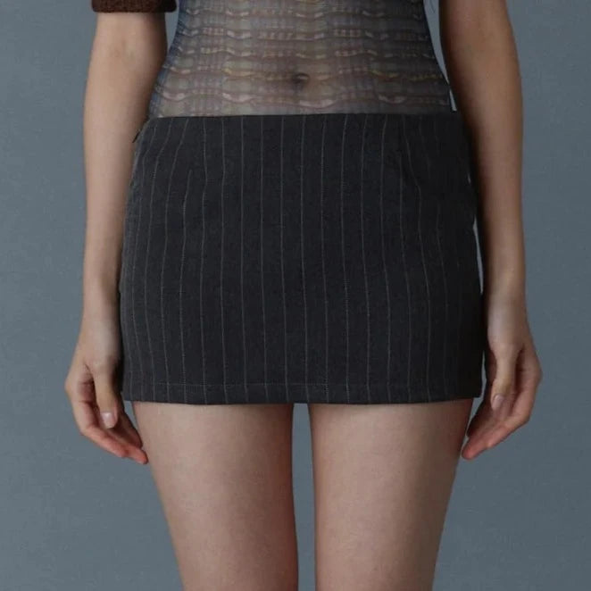 Pinstripe mini suit skirt