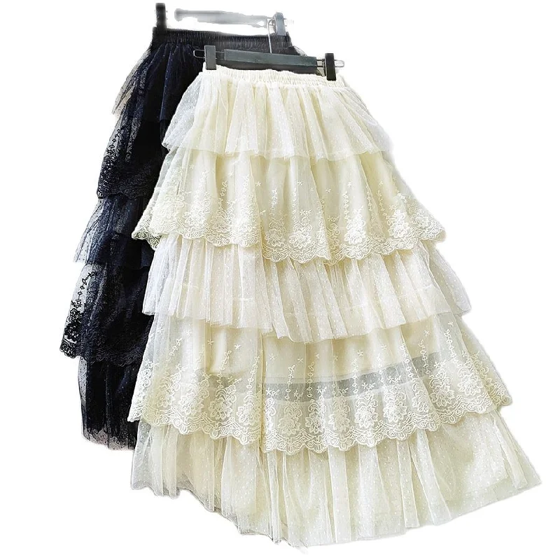 Amy Fashion - Long Elegant Fashion Lace Skirts