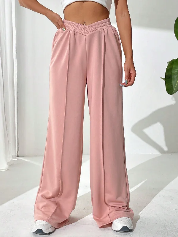 Amy Fashion - Solid Wide Leg Sweatpants