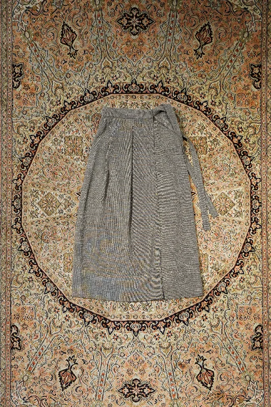 WRAPAROUND SKIRT (BK TWEED)