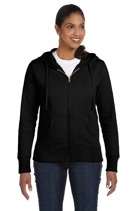 Econscious Womens Full Zip Hooded Sweatshirt Hoodie w/ Pockets - Black