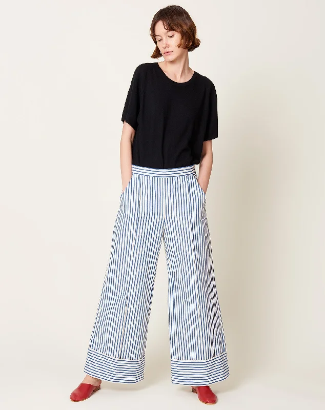 Ilana Pant in Blue Stripe Canvas