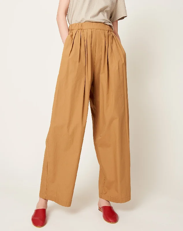 Straight Draped Pants in Camel