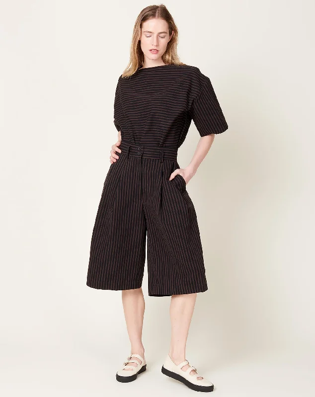 Melio Short in Black Stripe Canvas