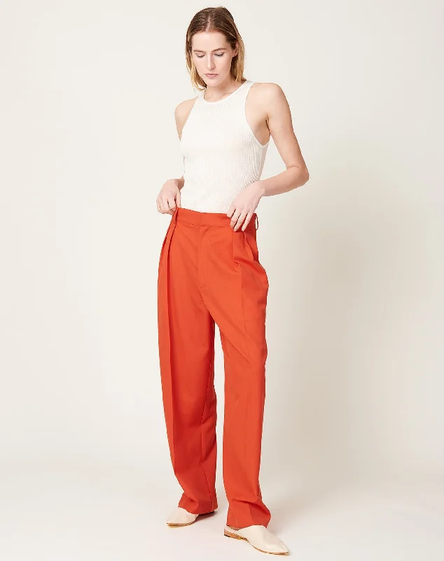 Houghton Pleated Trouser in Tomato