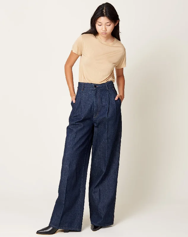 Deep Pocket Wide Leg Jean in Raw Indigo