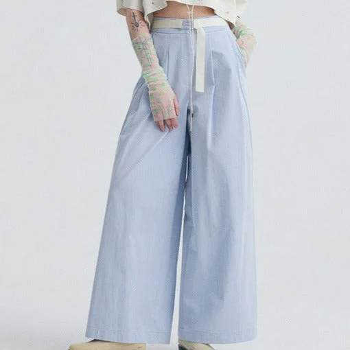 Turk wide denim pants ice blue