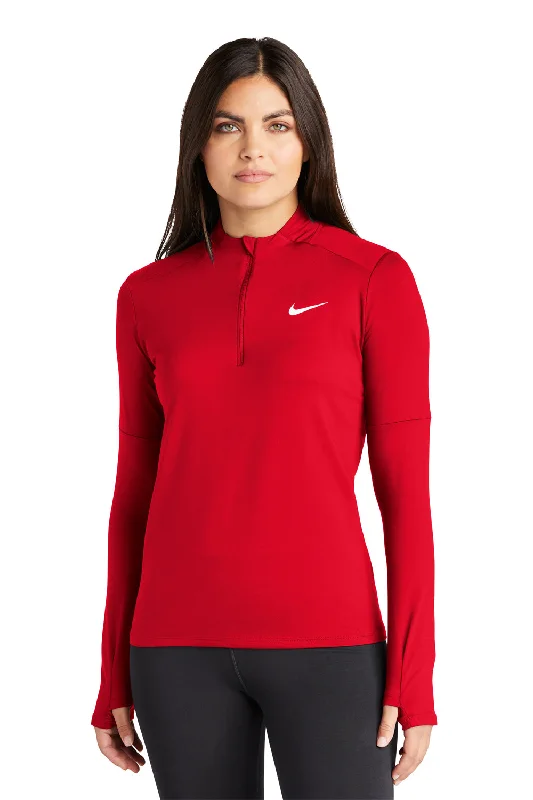 Nike Womens Element Dri-Fit Moisture Wicking 1/4 Zip Sweatshirt - Scarlet Red