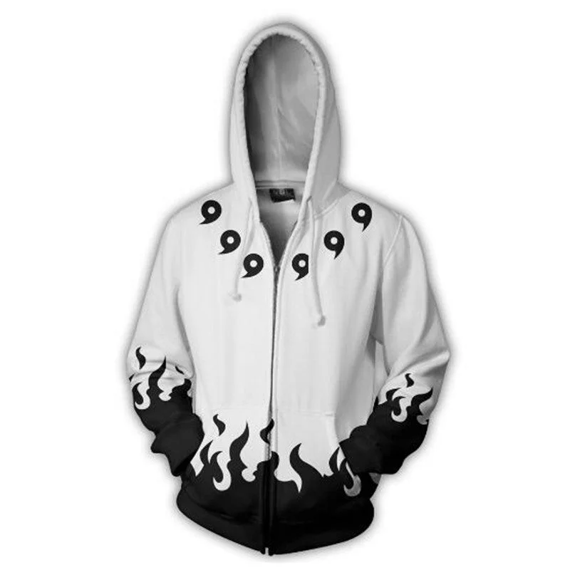 Men women 3D print White Black Streetwear Hoodies