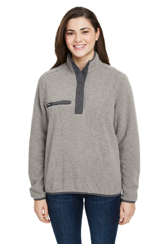 Dri Duck Womens Cypress Anti Static Sherpa Fleece 1/4 Snap Sweatshirt w/ Pocket - Moss