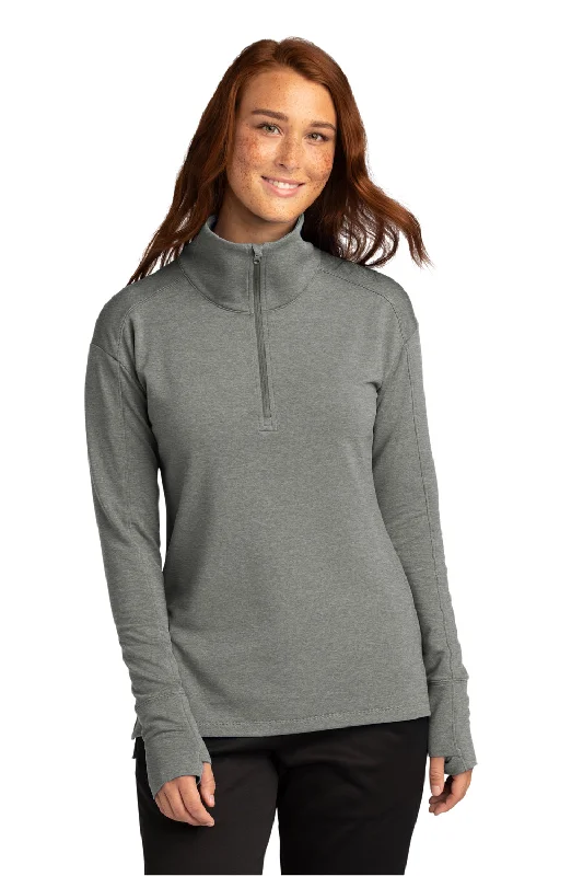 Sport-Tek Womens Flex Fleece Moisture Wicking 1/4 Zip Sweatshirt - Heather Light Grey