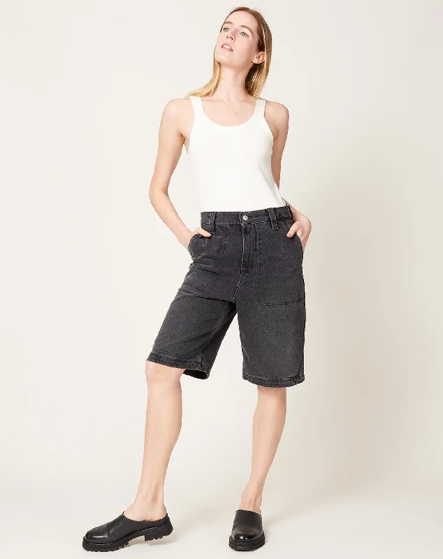 Denim Carpenter Short in Stone Black