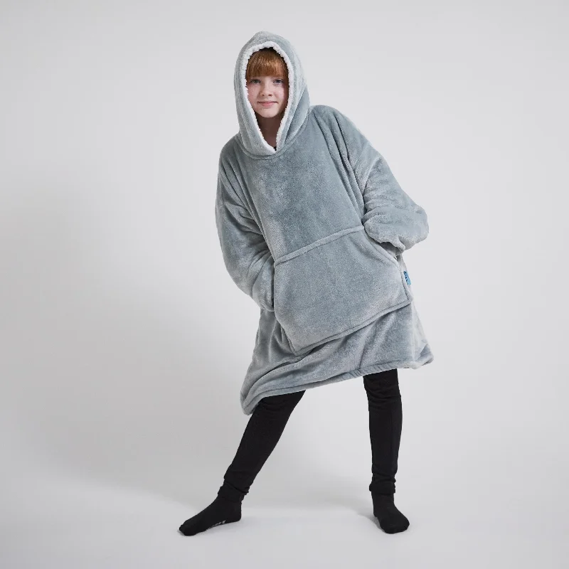 Kids Hoodie Blanket - Light Grey