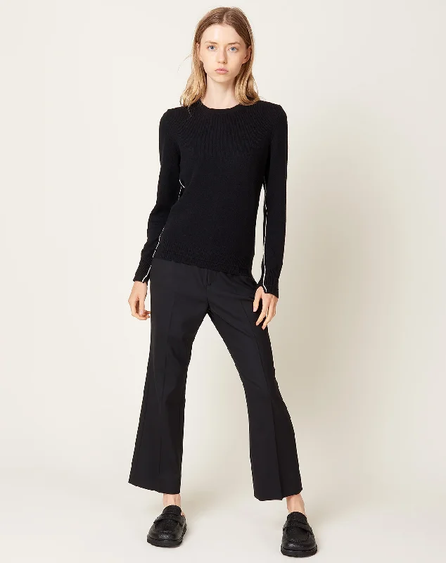 High Waisted Crop Trouser in Black