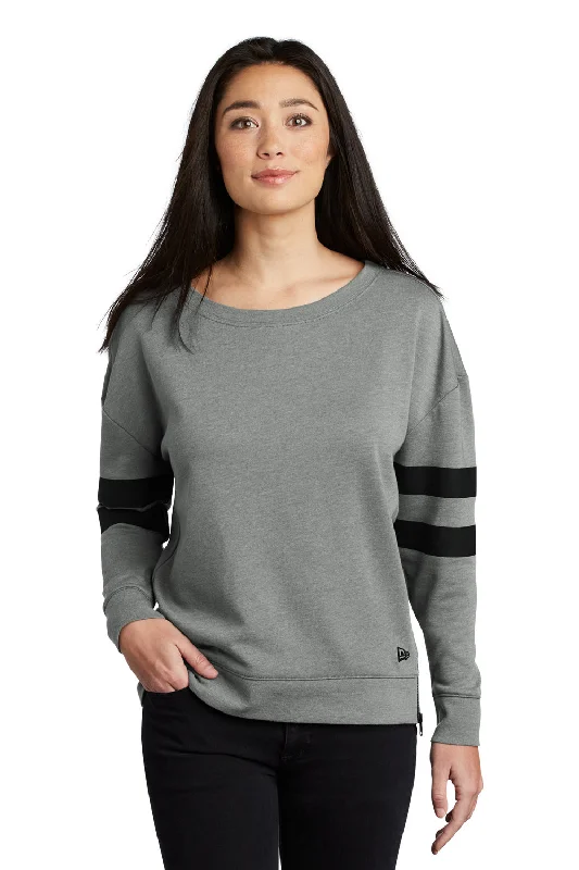 New Era Womens Varsity Fleece Crewneck Sweatshirt - Heather Shadow Grey