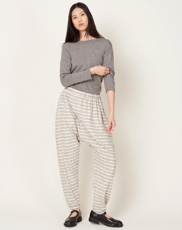 Striped Pants in Grey & Natural