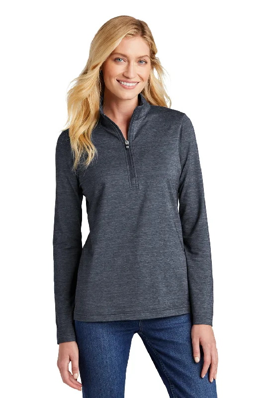 TravisMathew Womens Crestview 1/4 Zip Sweatshirt - Heather Vintage Indigo Blue