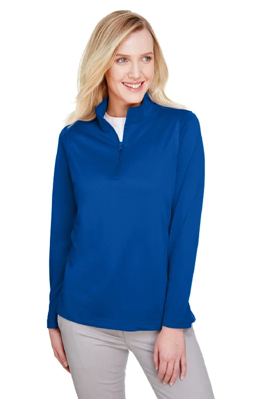 Harriton Womens Advantage Performance Moisture Wicking 1/4 Zip Sweatshirt - True Royal Blue