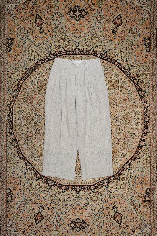 SILK LINEN 3TUCK PANTS