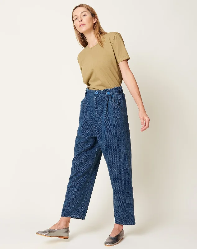 One Pleat Pant in Blue Jean