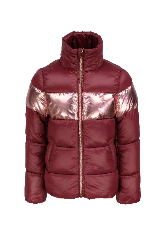 Veste doudoune fille bordeaux