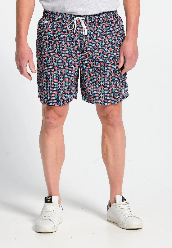 Short de bain homme imprimé poissons stylisés