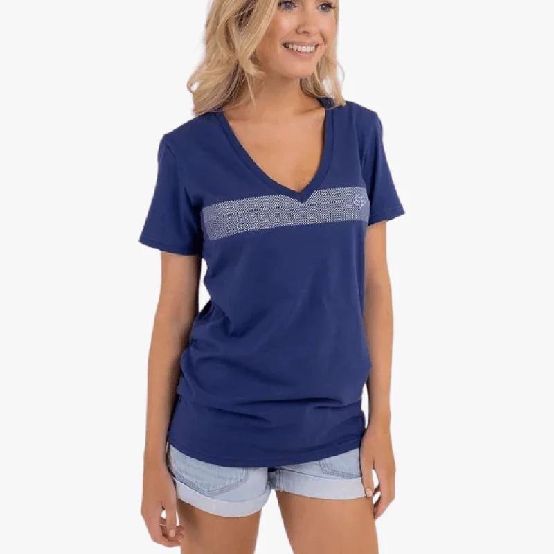 Fox Womens Effekt V Neck Short Sleeve Tee Navy