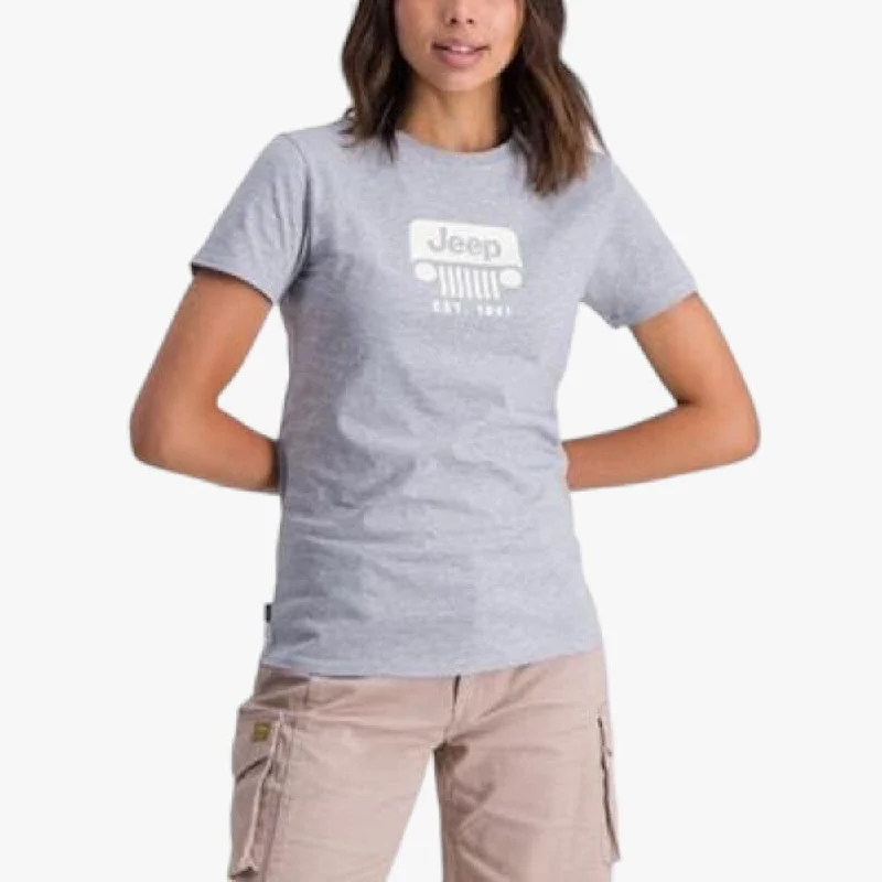 Jeep Womens Icon Grille Short Sleeve Tee Grey Melange