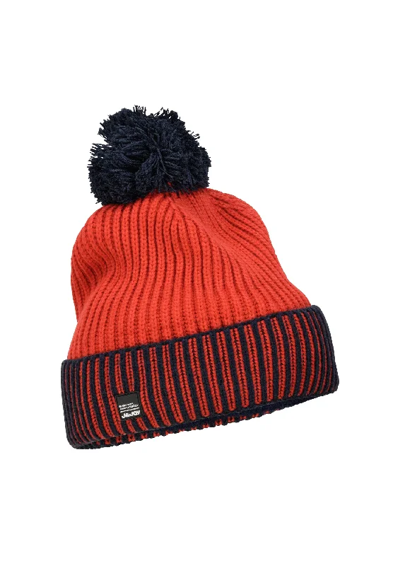 Bonnet homme orange et bleu marine