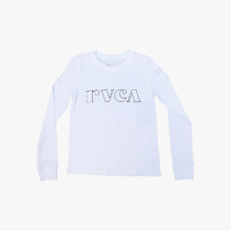 Rvca Ladies Big Rvca Keyline Long Sleeve Tee White