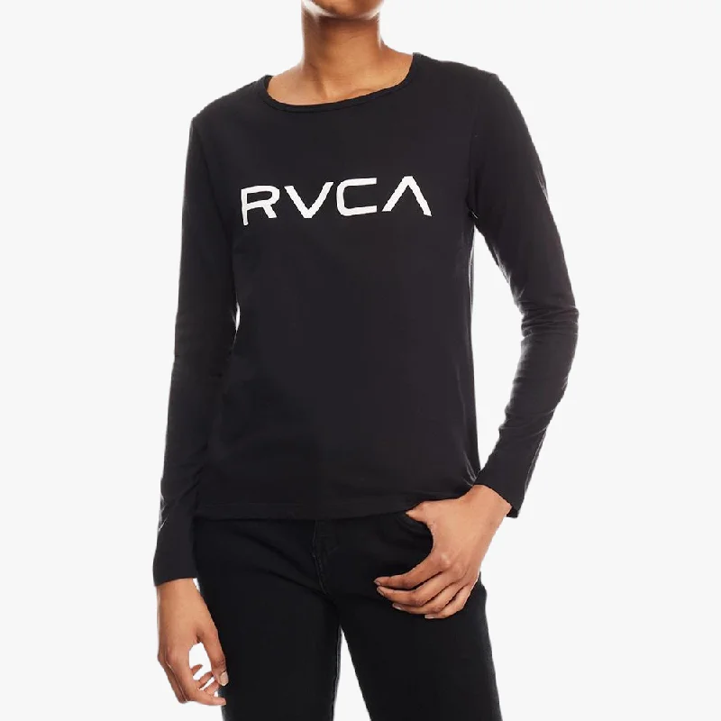 Rvca Ladies Big Rvca Roll It Long Sleeve Tee Vintage Black