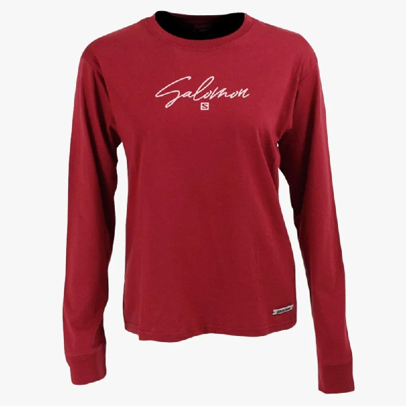 Salomon Womens Across Oceans Long Sleeve Tee Pomegranate