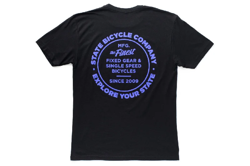 State Bicycle Co. - "Manufacturing The Finest" - Premium T-Shirt (Black / Purple)