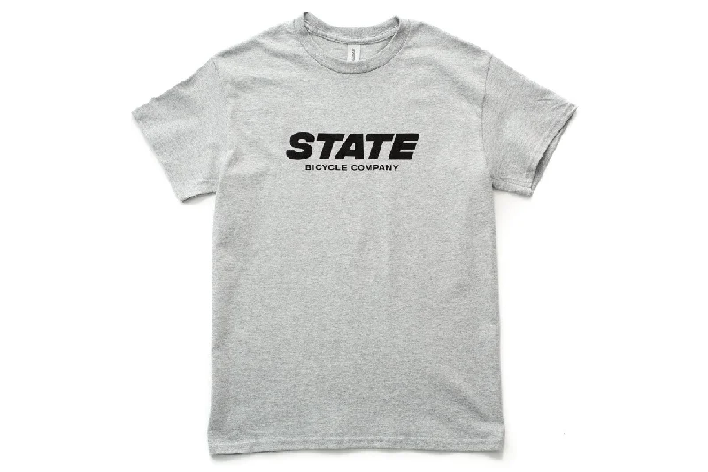 State Bicycle Co. - "STATE" Italic - T-Shirt (Athletic Grey)