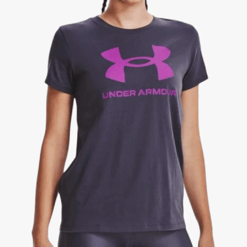 Under Armour Womens Sportstyle Graphic Short Sleeve 558 Purple