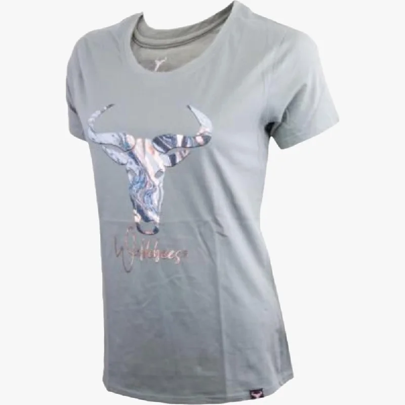 Wildebees Womens Marble Logo Tee Sage Leaf