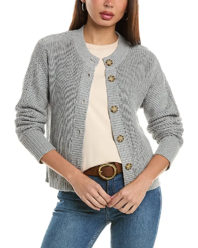 Hannah Rose Textured Cashmere-Blend Cardigan