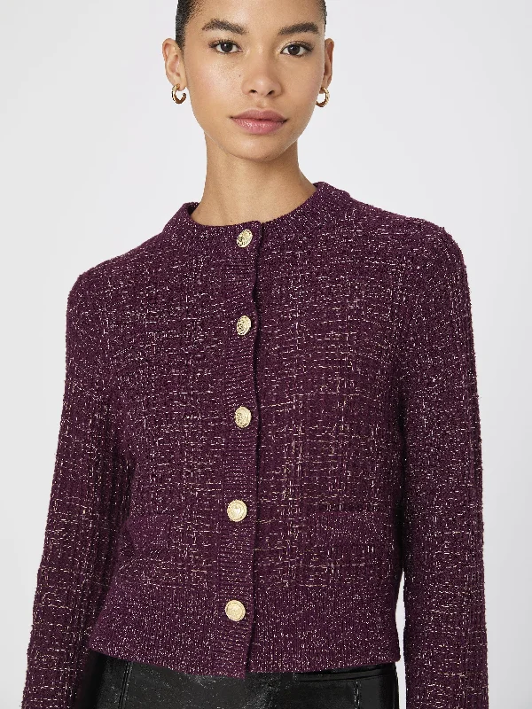 Lurex Tweed Knit Cardigan