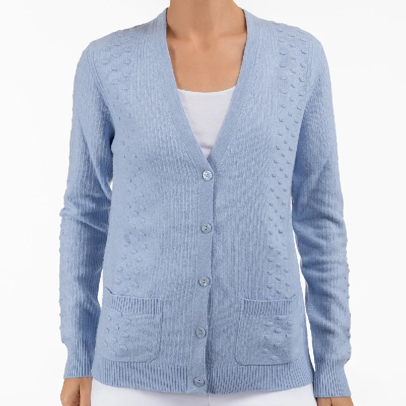 Pom Pom Cardigan in Lt Blue