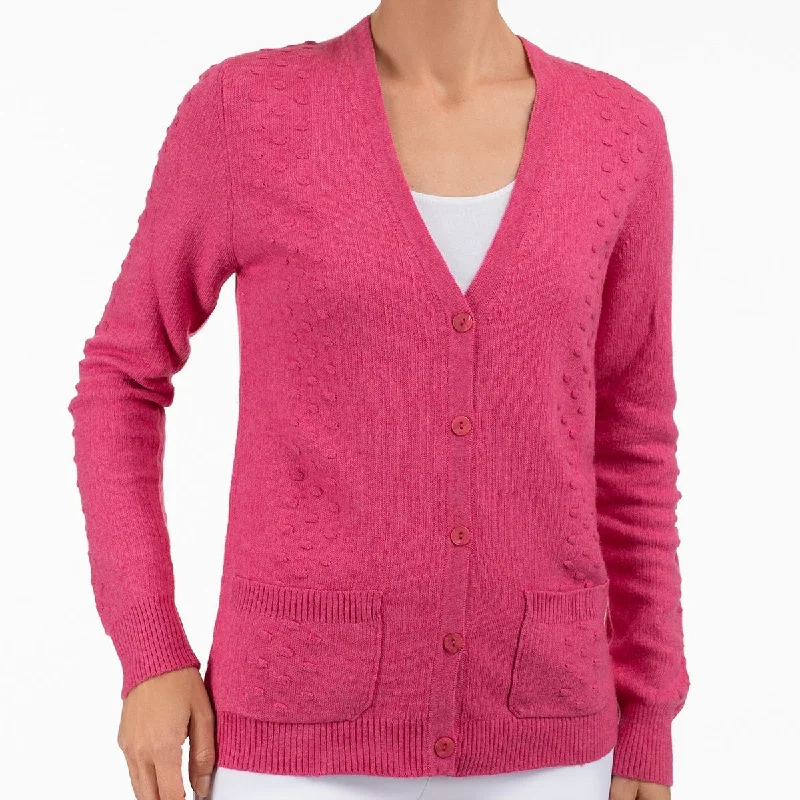 Pom Pom Cardigan in Pink