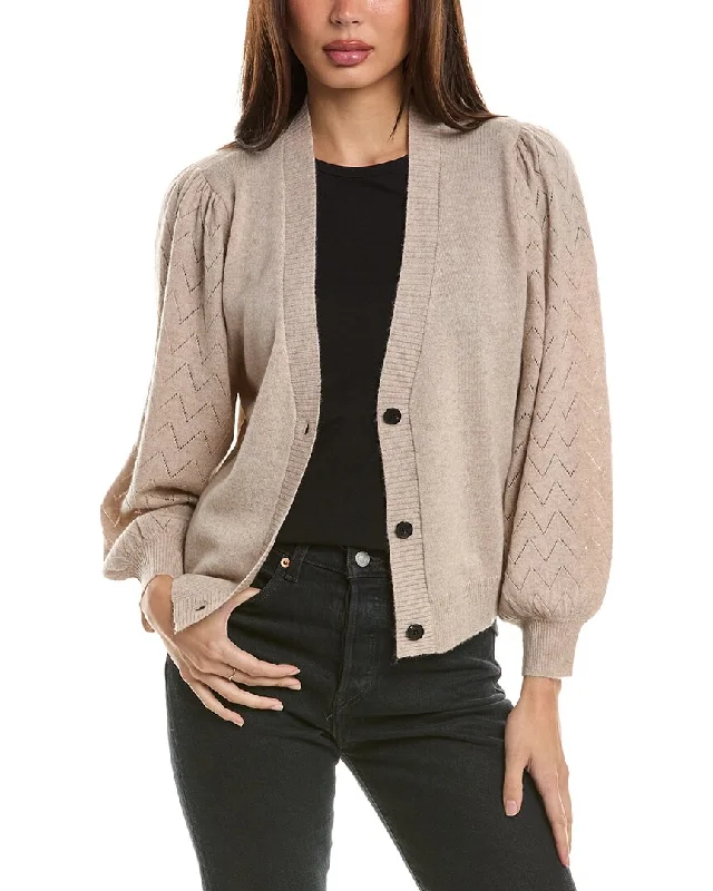 Two Bees Cashmere Pointelle Wool & Cashmere-Blend Cardigan