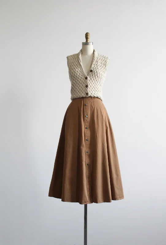 clay cotton midi skirt