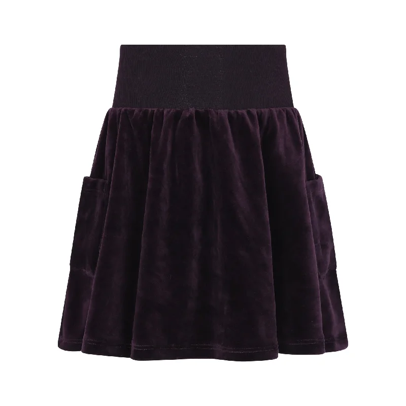 Little Parni Plum Girls Velour Skirt  (K456)