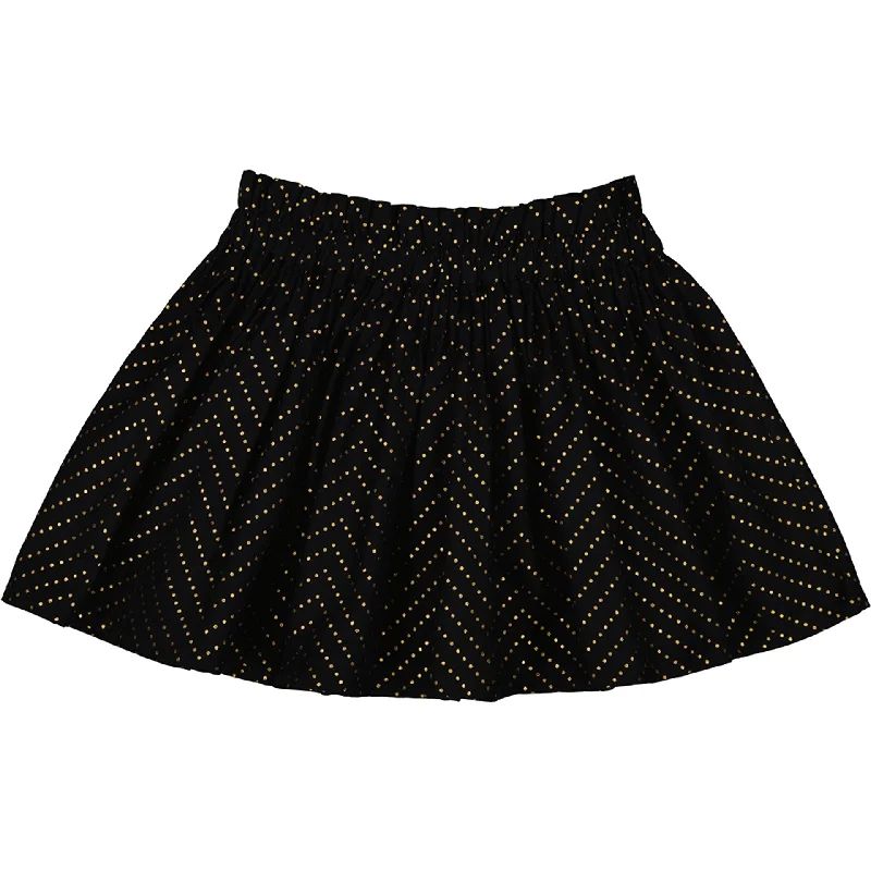 Louis Louise Black Skirt Artemis Twill Gold Dots