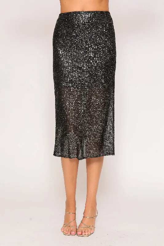 NEW DEMI SEQUIN SKIRT (BLACK)