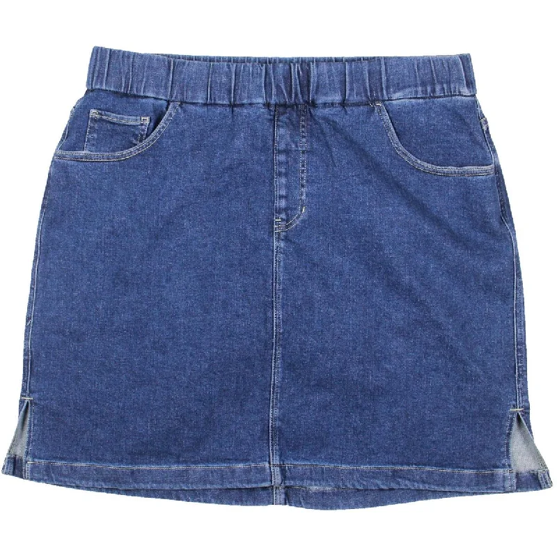 On The Go Womens Denim Above Knee Skort