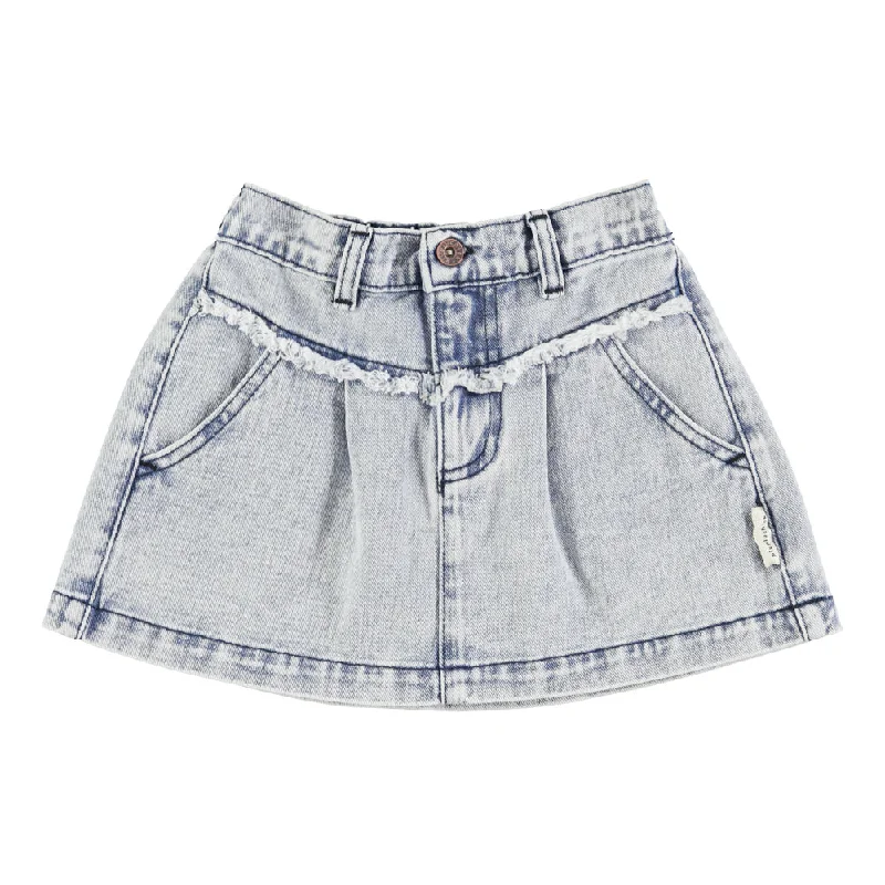 Piupiuchick Washed Light Blue Short Skirt